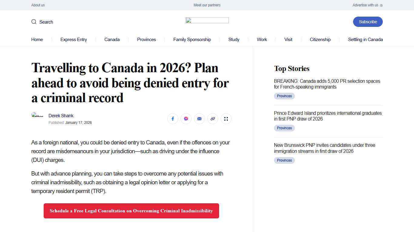 Travelling to Canada in 2026? Plan ahead to avoid being denied entry for a criminal record | CIC News